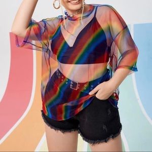 Rainbow Mesh Top 🌈
